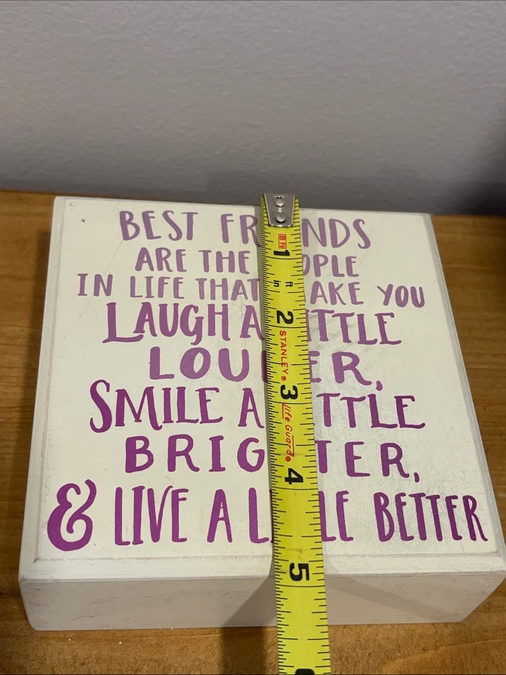 Primitives by Kathy Cream Plaque with Purple Text - Best Friends Quote